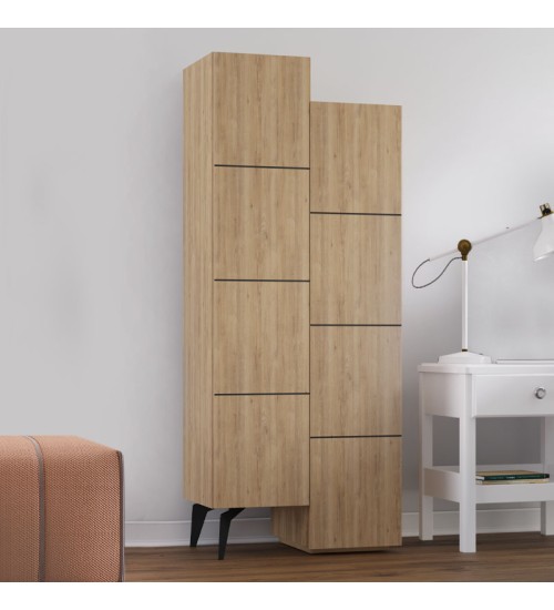 Ντουλάπι κουζίνας/μπάνιου-Παπουτσοθήκη Χρώμα Φυσικό Οξιάς 62x37x156εκ.