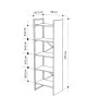 Βιβλιοθήκη χρώμα ζαφειρί βελανιδιά- 58x35,2x175εκ.