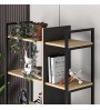 Βιβλιοθήκη χρώμα ζαφειρί βελανιδιά- 87,5x35,2x175εκ.