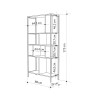 Βιβλιοθήκη χρώμα ζαφειρί βελανιδιά- 88x35x175εκ.