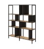 Βιβλιοθήκη χρώμα ζαφειρί βελανιδιά- 144x35x175εκ.