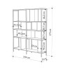 Βιβλιοθήκη χρώμα ζαφειρί βελανιδιά- 144x35x175εκ.