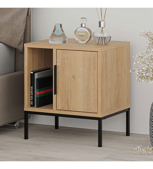 Κομοδίνο χρώμα δρυς 45x35x50εκ.