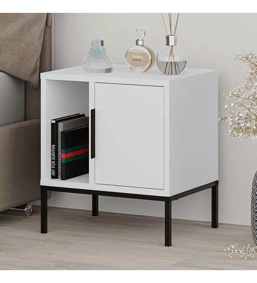 Κομοδίνο χρώμα λευκό 45x35x50εκ.