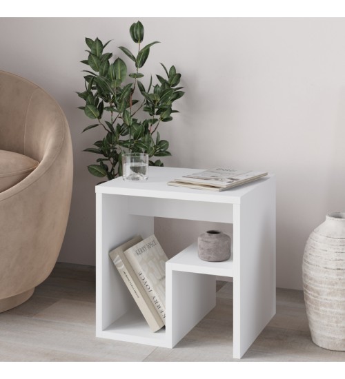 Τραπεζάκι βοηθητικό-Κομοδίνο χρώμα λευκό 40x35x40εκ.