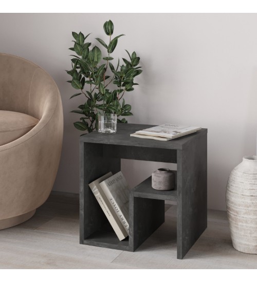 Τραπεζάκι βοηθητικό-Κομοδίνο χρώμα γκρι ρετρό 40x35x40εκ.