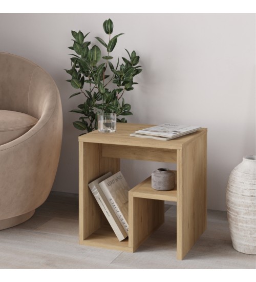 Τραπεζάκι βοηθητικό-Κομοδίνο χρώμα φυσικό οξιάς 40x35x40εκ.