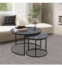 Τραπεζάκια σαλονιού -μεταλλικό χρώμα μαύρο εφέ μαρμάρου 65x65x44εκ.
