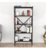 Βιβλιοθήκη Μεταλλική χρώμα Ανθρακί 66x34x160εκ.