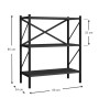 Βιβλιοθήκη Μεταλλική χρώμα Ανθρακί 66x34x85εκ.