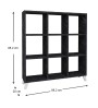 Βιβλιοθήκη χρώμα Μαύρο Εφέ Μαρμάρου 88x20x88εκ.