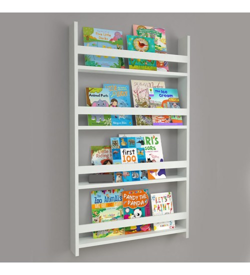 Επιτοίχια βιβλιοθήκη-ραφιέρα από μελαμίνη χρώμα λευκό 70x10x120εκ.