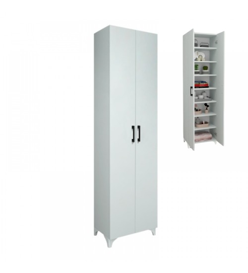 Ντουλάπα-Παπουτσοθήκη Χρώμα Λευκό 49x32x178εκ.