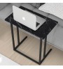 Τραπεζάκι Βοηθητικό Μεταλλικό Χρώμα Μαύρο Εφέ Μαρμάρου