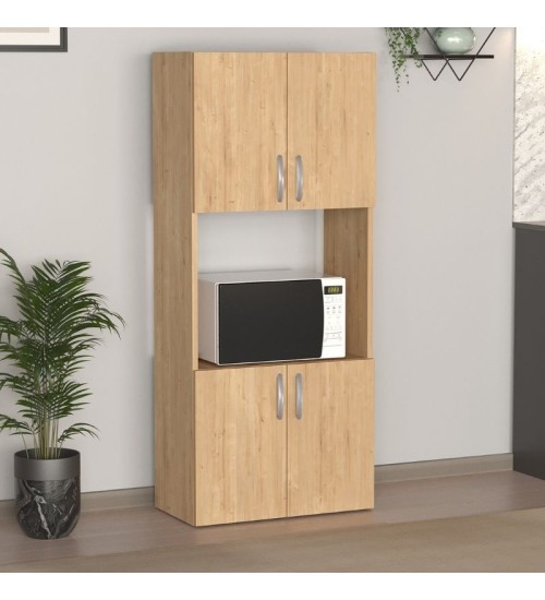 Ντουλάπα κουζίνας χρώμα ζαφειρί βελανιδιά 60x32x140εκ.