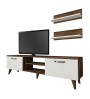 Έπιπλο τηλεόρασης χρώμα Λευκό-Καρυδί 150x30x40,6εκ.