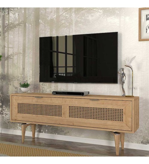 Έπιπλο τηλεόρασης χρώμα Ζαφειρί Βελανιδιά 140x30x55εκ.