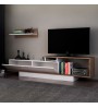 Έπιπλο τηλεόρασης σε χρώμα Λευκό - Καρυδί 180x29,6εκ.