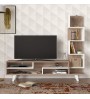 Έπιπλο τηλεόρασης - χρώμα Λευκό & Cordoba 149,5x29,5x120εκ.