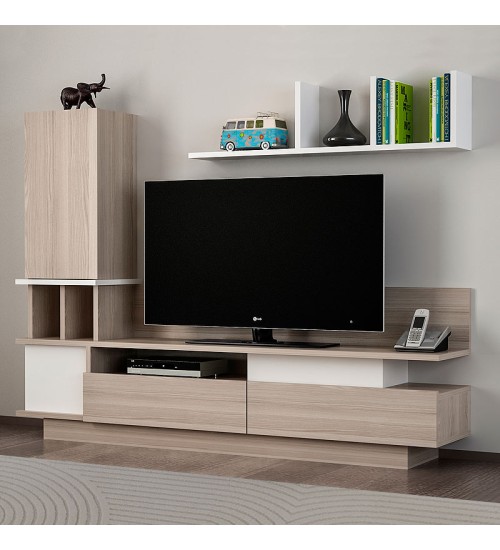 Σύνθεση τηλεόρασης χρώμα Λευκό-cordoba 149x29,5x117εκ.