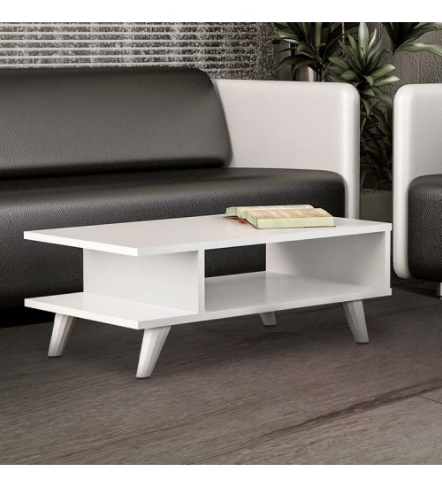 Τραπεζάκι σαλονιού - χρώμα Λευκό 80x45εκ.