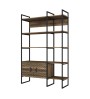Βιβλιοθήκη Μεταλλική χρώμα Καρυδί 120x39x180εκ.
