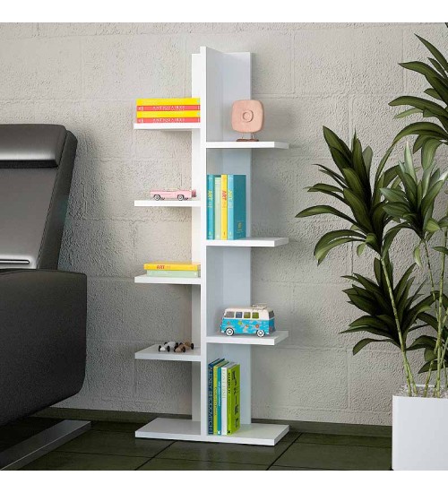 Βιβλιοθήκη χρώμα Λευκό 45x21x113εκ.