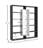 Βιβλιοθήκη χρώμα Μαύρο-Λευκό 125x22x135,7εκ.