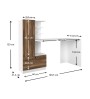 Γραφείο εργασίας χρώμα Λευκό-Καρυδί 149x60x120εκ.