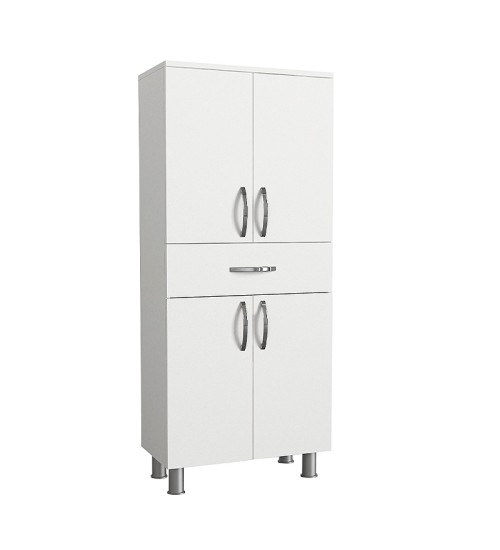 Ντουλάπι κουζίνας-μπάνιου Χρώμα Λευκό 59x31x140εκ.