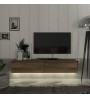 Έπιπλο τηλεόρασης με LED επιτοίχιο με χρώμα Καρυδί 135εκ.