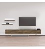 Έπιπλο τηλεόρασης χρώμα Καρυδί-Λευκό 180x31x42εκ.