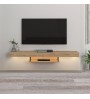 Έπιπλο τηλεόρασης με LED Επιτοίχιο σε χρώμα Βελανιδιά 150εκ.