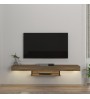 Έπιπλο τηλεόρασης με LED επιτοίχιο Καρυδί 150εκ.