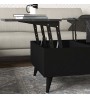 Τραπεζάκι σαλονιού με Σερβιτόρο Μαύρο Εφέ Μαρμάρου 121x69εκ.