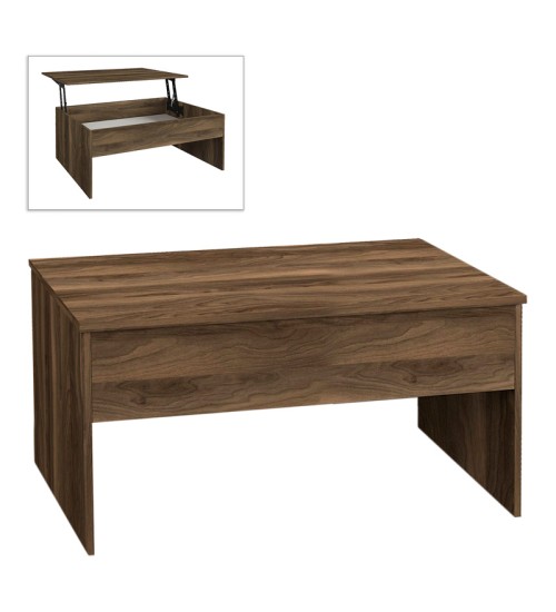 Τραπεζάκι σαλονιού με Σερβιτόρο χρώμα Καρυδί 110x60εκ.