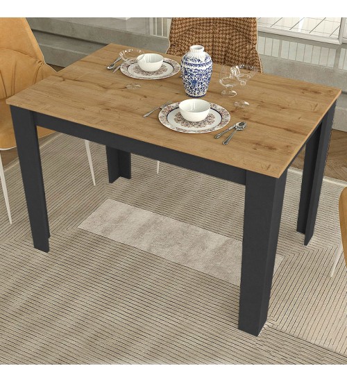 Τραπέζι χρώμα ανθρακί-ζαφειρί βελανιδιά 110x72x74εκ.