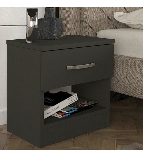 Κομοδίνο με 1.Συρτάρι χρώμα Ανθρακί 40x28εκ.