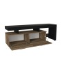 Έπιπλο τηλεόρασης χρώμα μαύρο-καρυδί 160x40x53εκ.