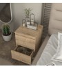 Κομοδίνο χρώμα ζαφειρί βελανιδιά 39,8x41,8x55εκ.
