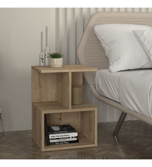 Κομοδίνο χρώμα ζαφειρί βελανιδιά 39,8x35x54,6εκ.