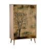 Παπουτσοθήκη-Ντουλάπι Χρώμα Sonoma Με Σχέδιο Δέντρο