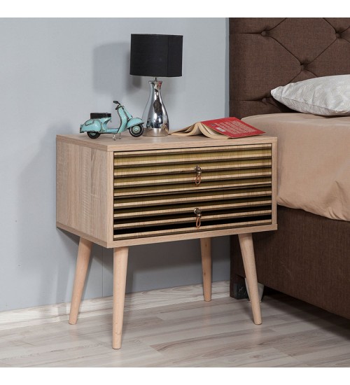 Κομοδίνο χρώμα Sonoma - Σχέδιο 60x40εκ.