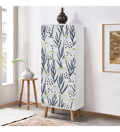 Ντουλάπι κουζίνας/μπάνιου-Παπουτσοθήκη από μελαμίνη χρώμα λευκό 50x38x135εκ.