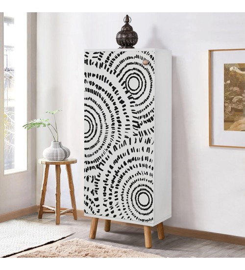 Ντουλάπι κουζίνας/μπάνιου-Παπουτσοθήκη από μελαμίνη χρώμα λευκό 50x38x135εκ.