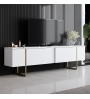 Έπιπλο τηλεόρασης χρώμα λευκό-χρυσό 180x30x50εκ.
