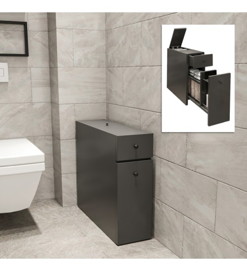 Ντουλάπι μπάνιου χρώμα Ανθρακί 20x60x55εκ.