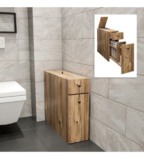 Ντουλάπι Μπάνιου χρώμα Φυσικό οξιάς 20x60x55εκ.