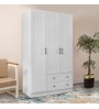 Ντουλάπα ρούχων τρίφυλλη χρώμα λευκό 105x50x182εκ.
