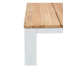 Τραπέζι κήπου μεταλλικό-μασίφ ξύλο χρώμα λευκό-φυσικό 150x82x75εκ.